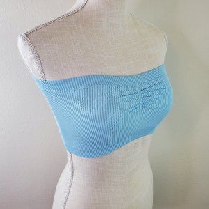 American Eagle Womens Blue Ribbed Bandeau Bralette